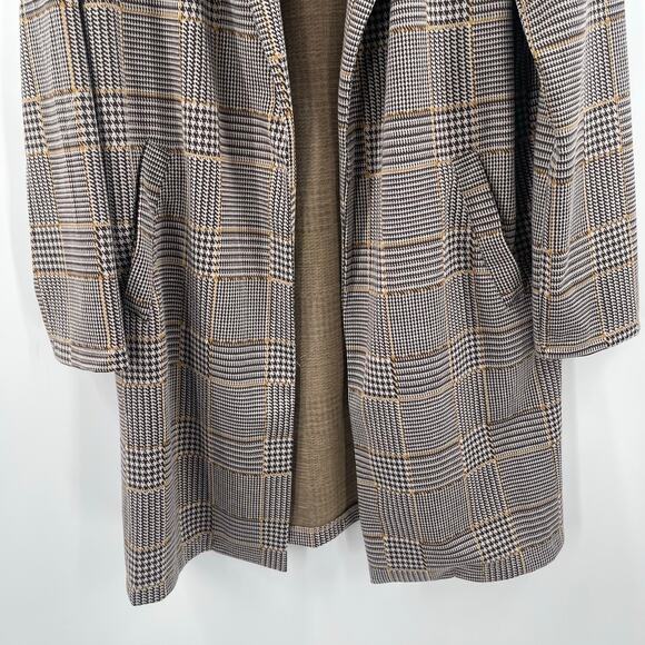 MELLODAY Blazer Size Large NWT Plaid Houndstooth Longline Open Stretch Fall - Picture 8 of 13